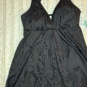 Black Textured Sleeveless Dress